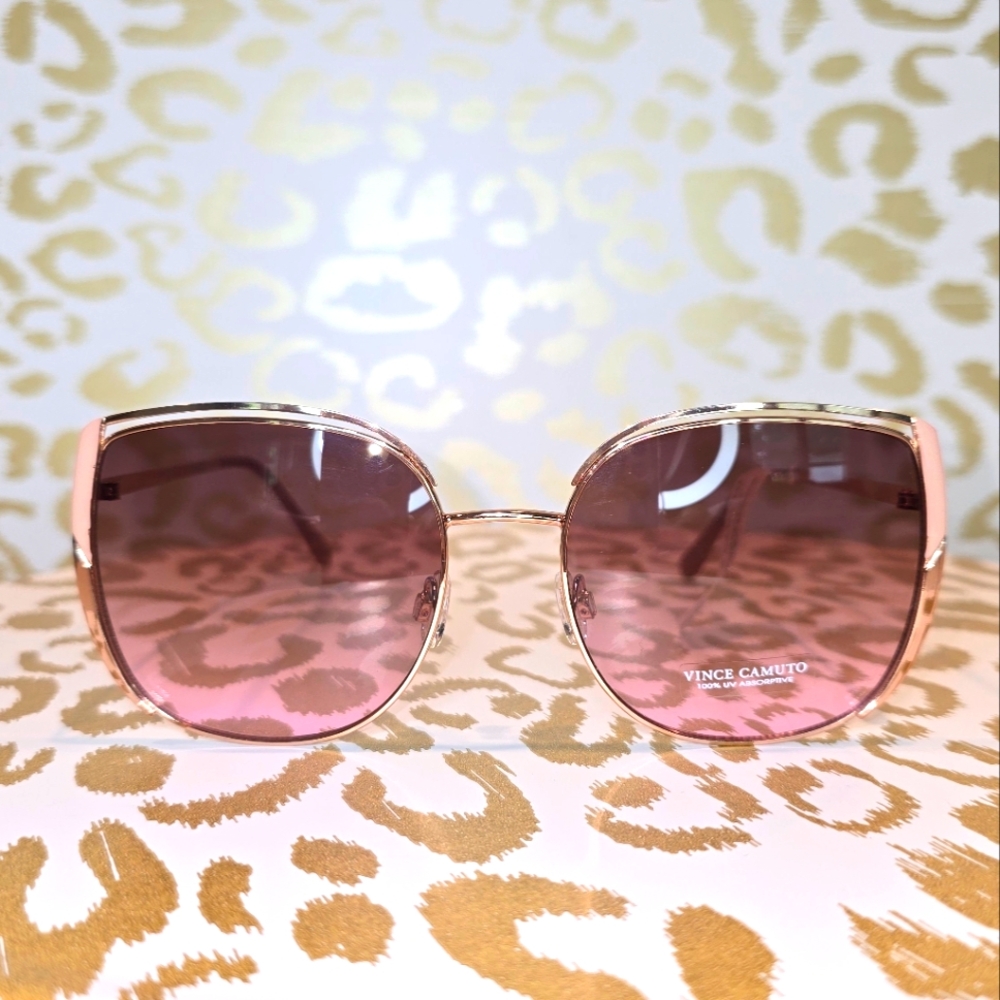 Vince Camuto Rose Gold and Blush Pink Gradient Lens Sunglasses - Picture 3 of 12